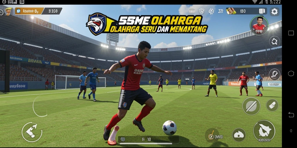 Tampilan gameplay 55RT yang mendebarkan dan penuh aksi olahraga.