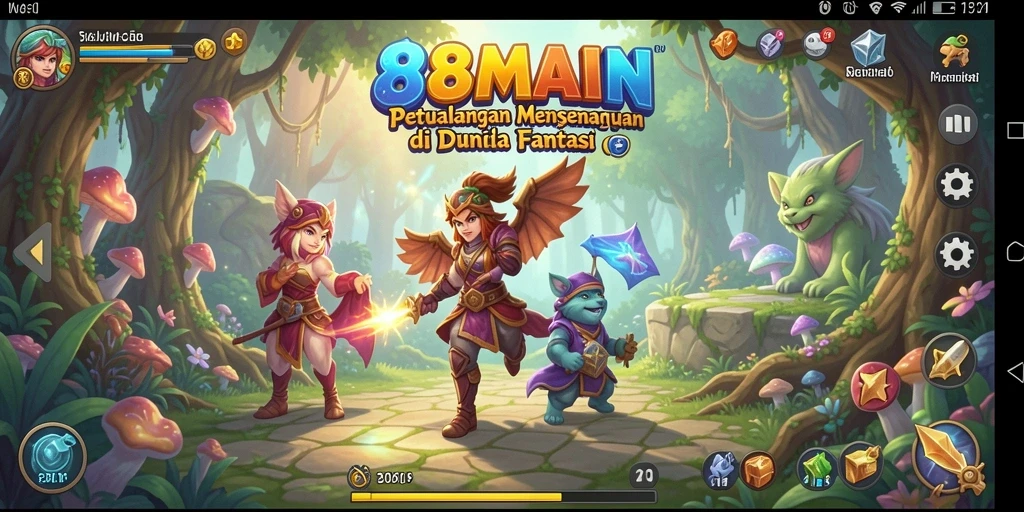 Screenshot gameplay <strong>88MAIN</strong> menampilkan petualangan di dunia fantasi.