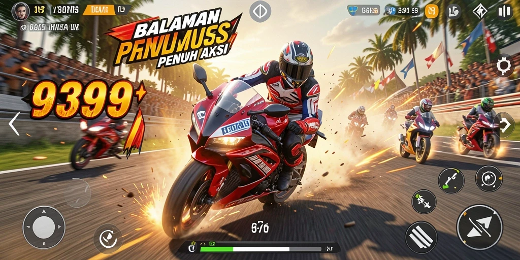 Gameplay seru balapan motor di 9399.