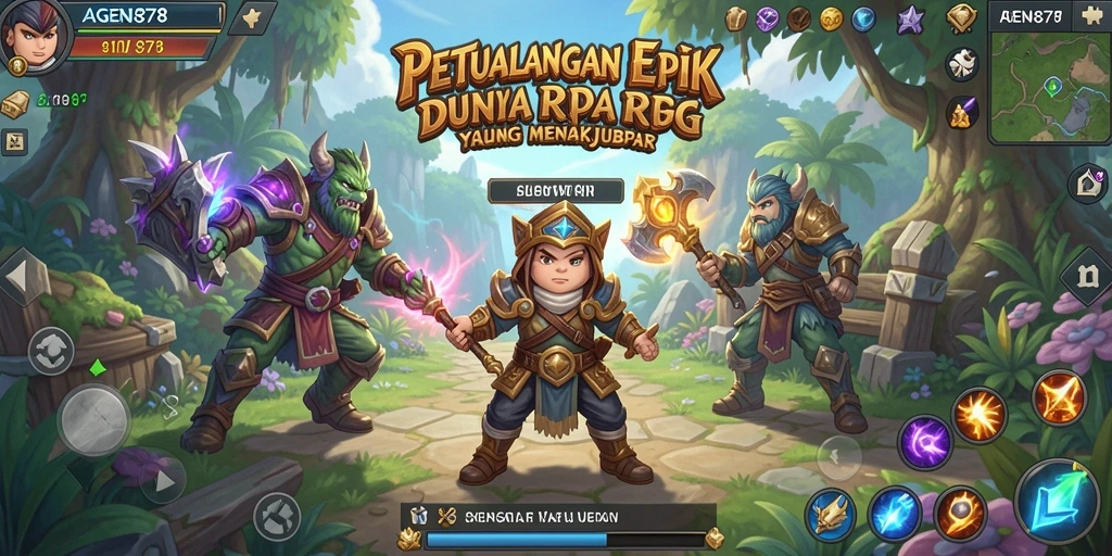 Tampilan screenshot AGEN878 dengan adegan pertarungan RPG yang seru.