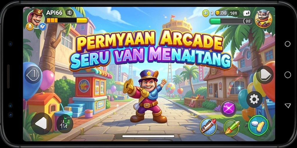 Tampilan screenshot gameplay seru API66 di dunia Arcade.