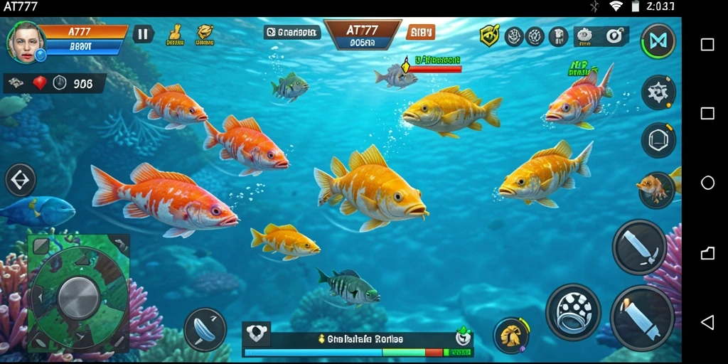 Screenshot menampilkan aksi seru tembak ikan di AT777.