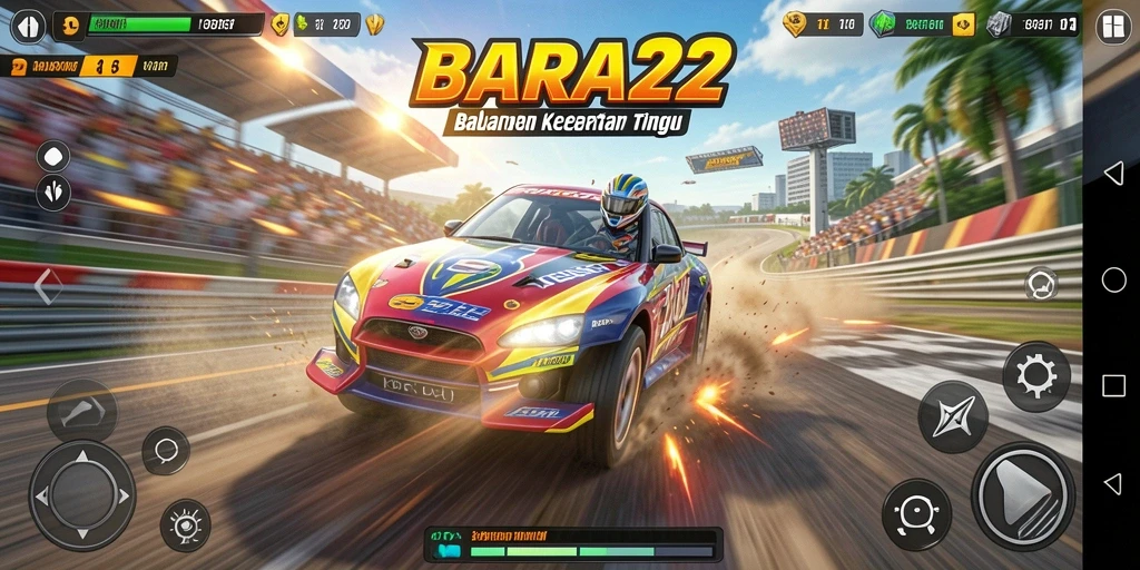 Tampilan kompetisi seru dalam gameplay BARA22.