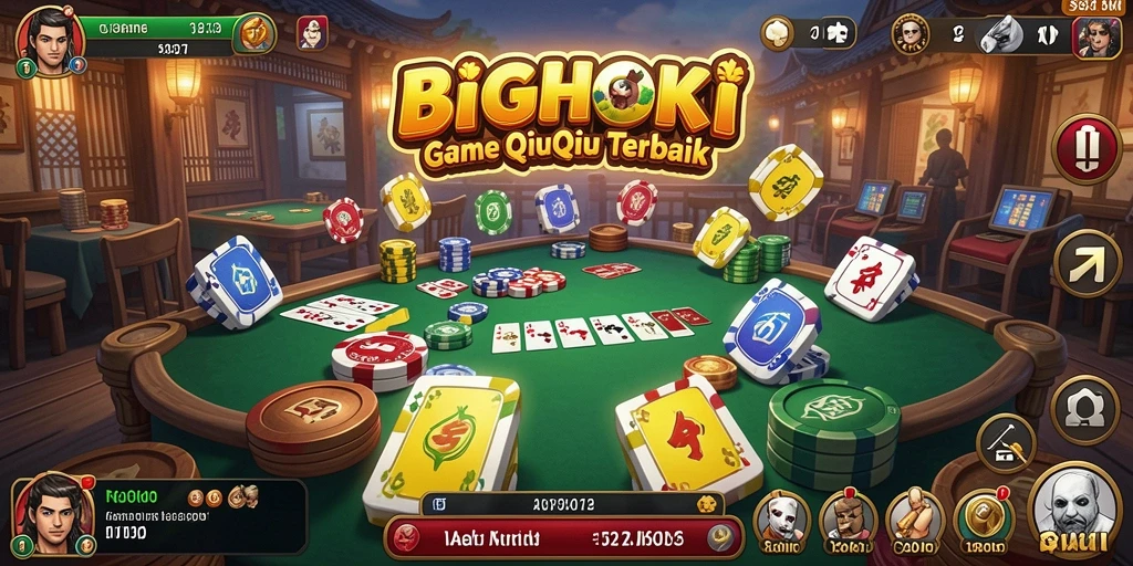 Gameplay seru dalam BIGHOKI dengan tampilan kartu QiuQiu yang menarik.