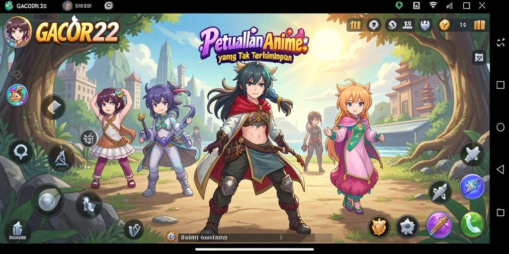 Tampilan gameplay GACOR22 yang penuh warna dan karakter menawan.