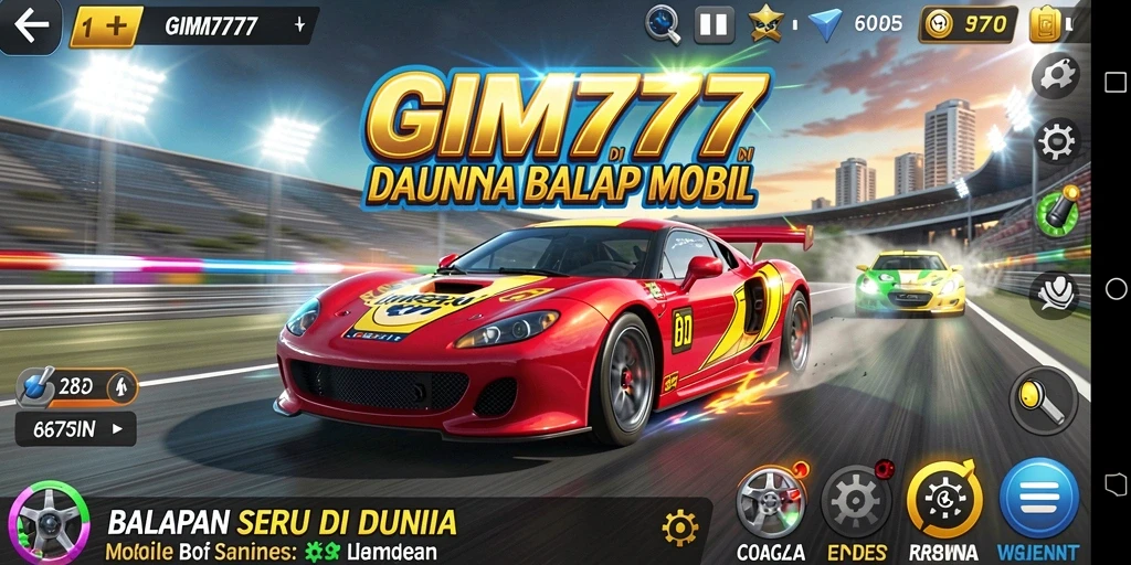 Screenshot GIM777 menunjukkan aksi balapan mendebarkan di lintasan.