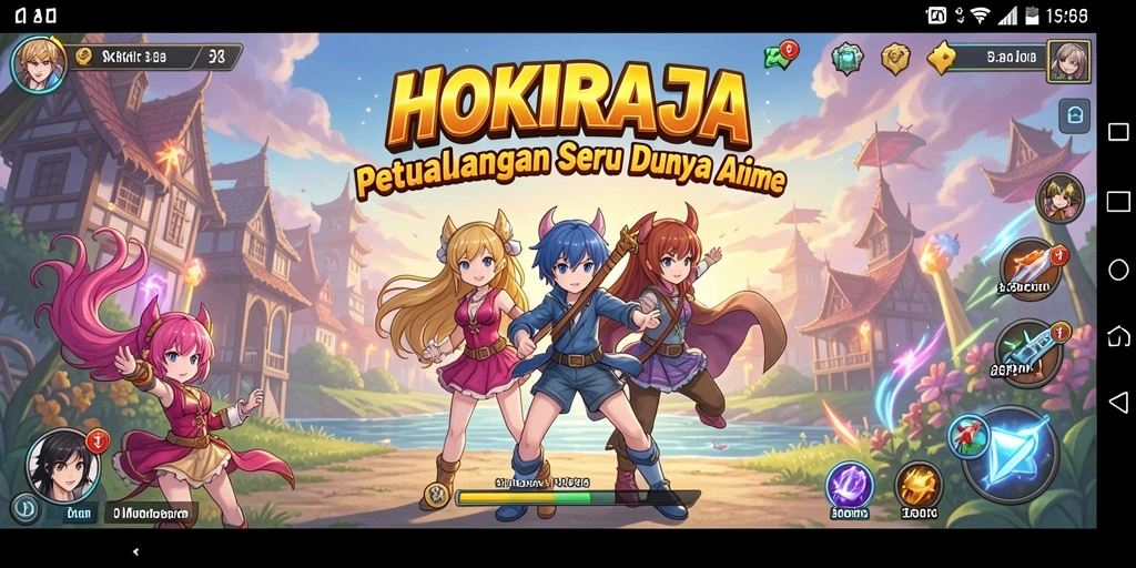 Gameplay seru HOKIRAJA dengan karakter anime yang menarik.