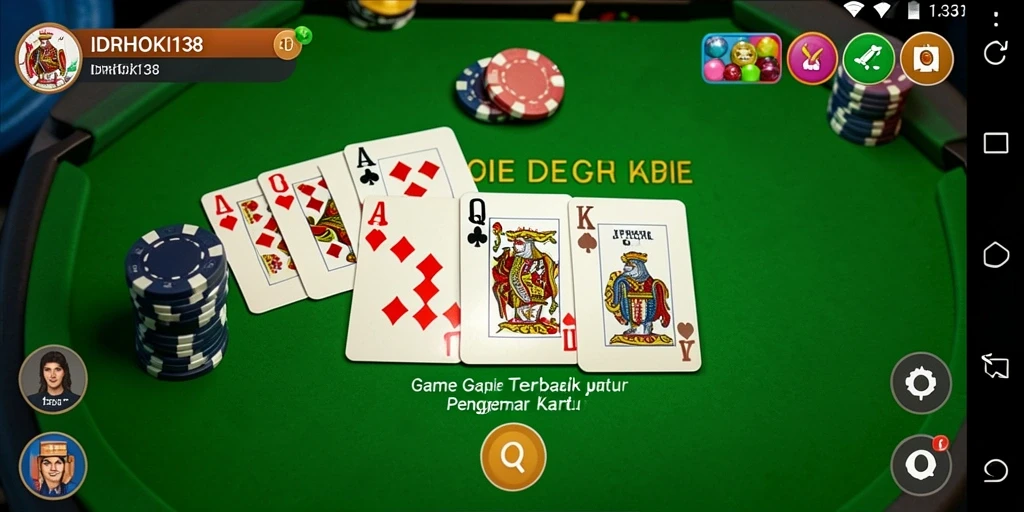 Tampilan menarik dari gameplay Gaple di IDRHOKI138.