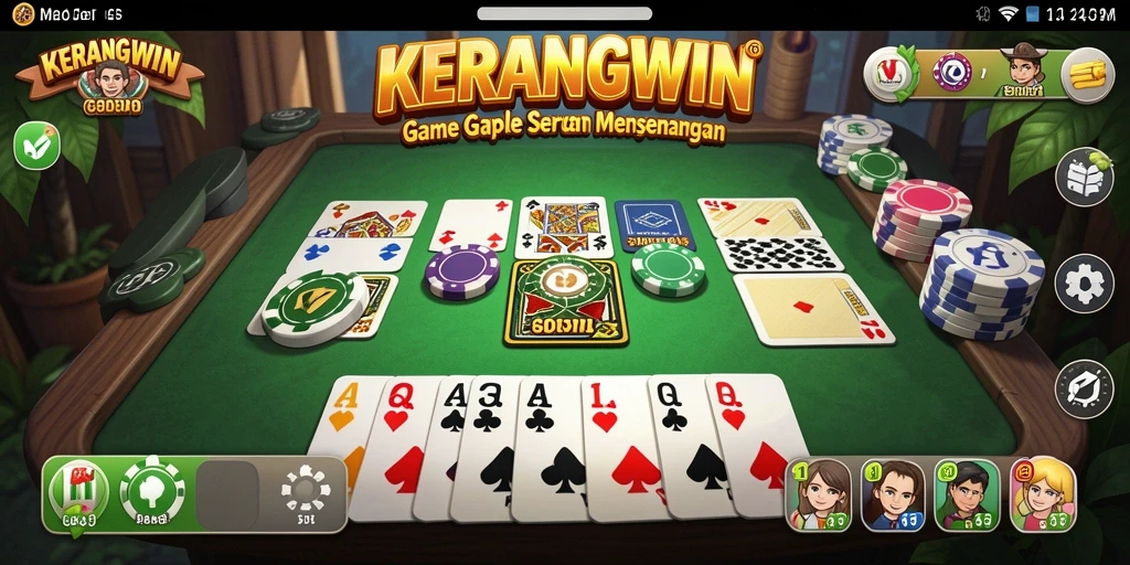 Tampilan gameplay KERANGWIN dengan aksi seru permainan Gaple.