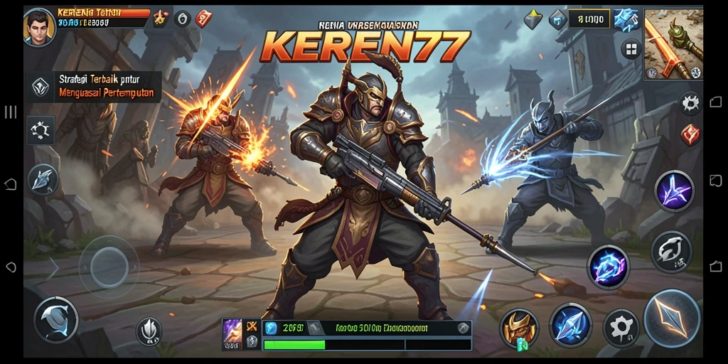 Tampilan gameplay menarik dari KEREN77 dengan berbagai strategi pertempuran.