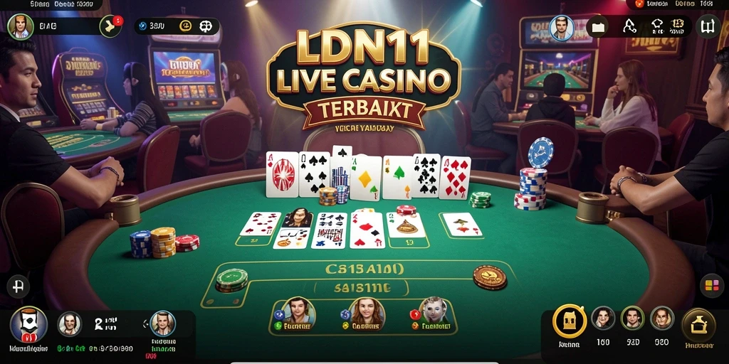 Screenshot gameplay LDN11 menunjukkan suasana Live Casino yang dinamis dan interaktif.