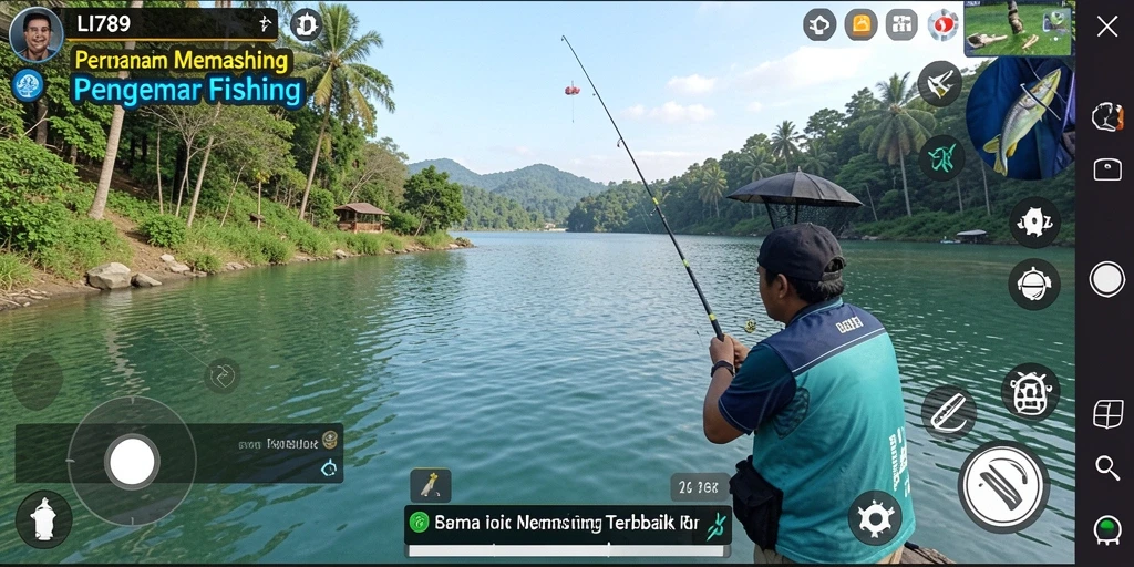 Tampilan gameplay LI789 yang menarik dengan aktivitas memancing yang seru.
