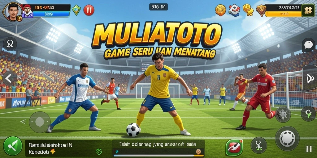 Tampilan gameplay MULIATOTO yang mendebarkan dengan aksi olahraga yang intens.
