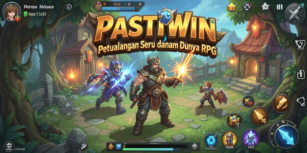 Screenshot PASTIWIN menunjukkan aksi pertarungan seru di dunia RPG.