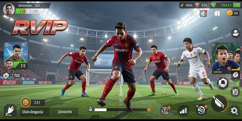 Screenshot gameplay RVIP yang menampilkan aksi olahraga yang mendebarkan.